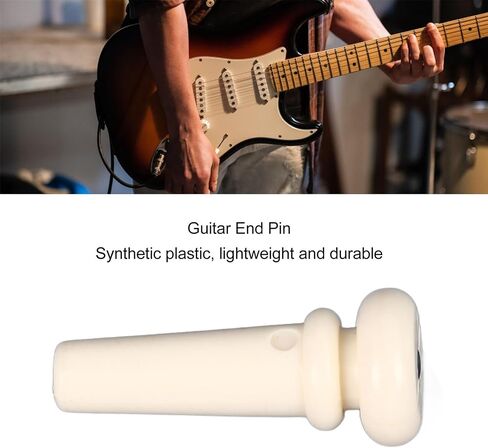 Acoustic Guitar Tailnail Peg Replacement Plastic Bass String End Pin Strap Fixing Lightweight Compact Glossy Appearance (Black) in Saudi Arabia