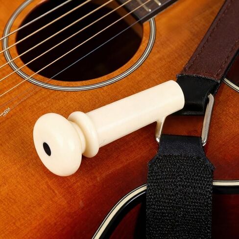 Acoustic Guitar Tailnail Peg Replacement Plastic Bass String End Pin Strap Fixing Lightweight Compact Glossy Appearance (Black) in Saudi Arabia