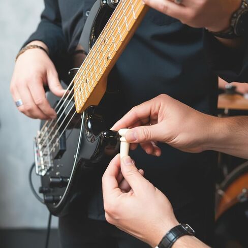 Acoustic Guitar Tailnail Peg Replacement Plastic Bass String End Pin Strap Fixing Lightweight Compact Glossy Appearance (Black) in Saudi Arabia