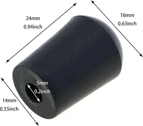 5 Cello Endpin Rubber Tips Cello Endpin Rubber Cap Tip Protector Anti-Slip (Inner Diameter: 5mm) in Saudi Arabia