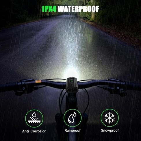 Super Bright Bike Lights for Night Riding, 5000mAh USB C Rechargeable LED Bicycle Light Front and Rear, 2000 Lumens Headlight and Back Tail Light Set for Road Mountain Urban Cycling in Saudi Arabia