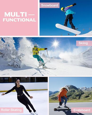 Eurzom 3 Pcs Snowboard Protective Gear Set for Women Impact-Resistant Hip Butt Padded Shorts and 2 Knee Pads for Snowboarding, Skiing, Skating, and Outdoor Winter Sports in Saudi Arabia