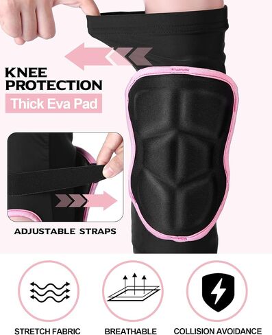 Eurzom 3 Pcs Snowboard Protective Gear Set for Women Impact-Resistant Hip Butt Padded Shorts and 2 Knee Pads for Snowboarding, Skiing, Skating, and Outdoor Winter Sports in Saudi Arabia