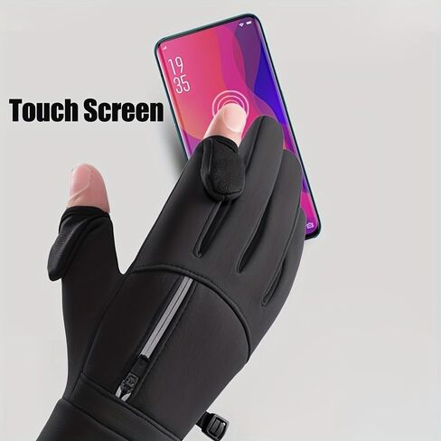 Winter Warm Touchscreen Gloves Windproof and Cold-Resistant for Men Women Suitable for Cycling Fishing and Running with Flip-Top Fingers in Saudi Arabia