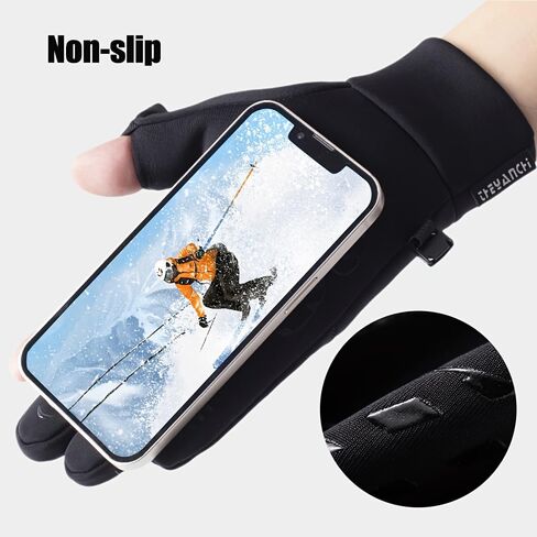 Winter Warm Touchscreen Gloves Windproof and Cold-Resistant for Men Women Suitable for Cycling Fishing and Running with Flip-Top Fingers in Saudi Arabia