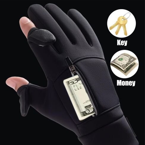 Winter Warm Touchscreen Gloves Windproof and Cold-Resistant for Men Women Suitable for Cycling Fishing and Running with Flip-Top Fingers in Saudi Arabia