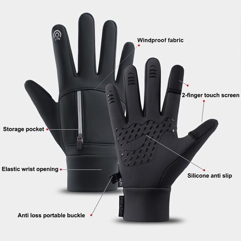 Winter Warm Touchscreen Gloves Windproof and Cold-Resistant for Men Women Suitable for Cycling Fishing and Running with Flip-Top Fingers in Saudi Arabia
