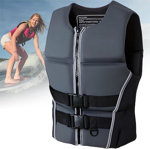 Adult Kayak Vest, Adjustable Safety Jacket with Waist Belt and Zipper, Men Women Swim Vest for Kayaking Fishing Surfing(Red,Medium) in Saudi Arabia
