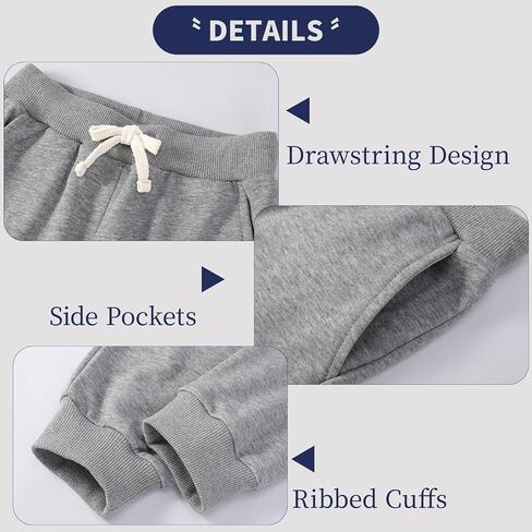 Phedrew Girls Cotton Sweatpants Kids Toddler Jogger Pants Casual Athletic Pull On Pants with Drawstring Pockets(Age 2-14) in Saudi Arabia
