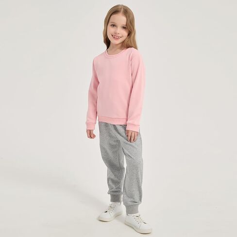 Phedrew Girls Cotton Sweatpants Kids Toddler Jogger Pants Casual Athletic Pull On Pants with Drawstring Pockets(Age 2-14) in Saudi Arabia