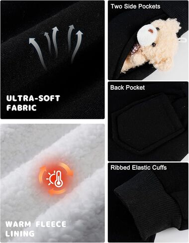 Girls Boys Fleece Sweatpants Sherpa Lined Joggers Pant Winter Warm Kids Athletic Pants Elastic Waist with Pockets in Saudi Arabia