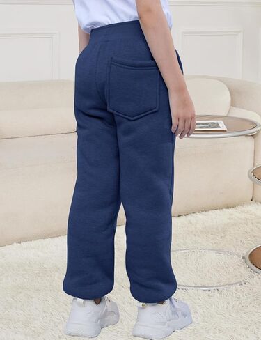 بنات بنين الصوف Sweatpants شيربا اصطف ركض بانت الشتاء الدافئة الاطفال السراويل الرياضية مرونة الخصر مع جيوب in Kuwait