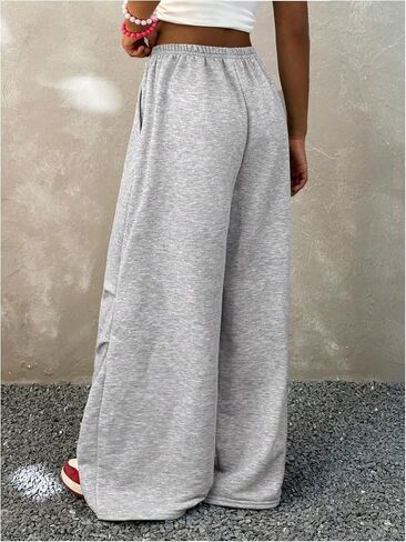 Girl's Wide Leg Sweatpants Bowknot High Waisted Ruched Casual Baggy Pants with Pockets in Saudi Arabia