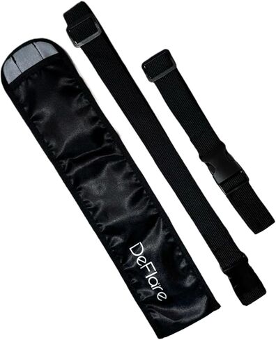 DeFlare Holster | Black Rave Fan Holster with Logo | Rave Fan Holder - Rave Festival Accessories | Hand Fan Holder & Thigh Holster for Rave Fans & Clacking Fans in Kuwait