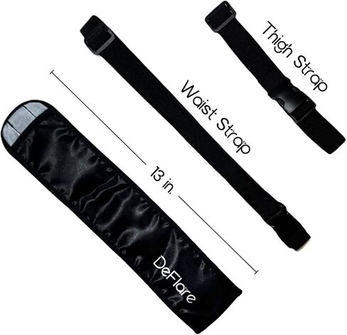 DeFlare Holster | Black Rave Fan Holster with Logo | Rave Fan Holder - Rave Festival Accessories | Hand Fan Holder & Thigh Holster for Rave Fans & Clacking Fans in Kuwait