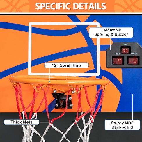 Goplus Foldable Indoor Basketball Arcade Game, Electronic Basketball Single Shootout Games Machine with 3 Balls, LED Scoreboard and Inflation Pump for Kids Youth Teens Adults in Saudi Arabia