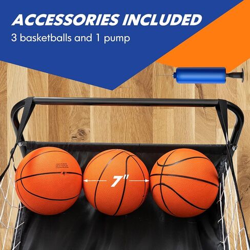 Goplus Foldable Indoor Basketball Arcade Game, Electronic Basketball Single Shootout Games Machine with 3 Balls, LED Scoreboard and Inflation Pump for Kids Youth Teens Adults in Saudi Arabia