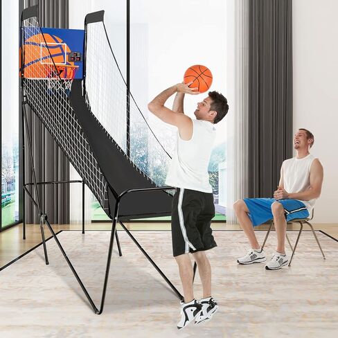 Goplus Foldable Indoor Basketball Arcade Game, Electronic Basketball Single Shootout Games Machine with 3 Balls, LED Scoreboard and Inflation Pump for Kids Youth Teens Adults in Saudi Arabia