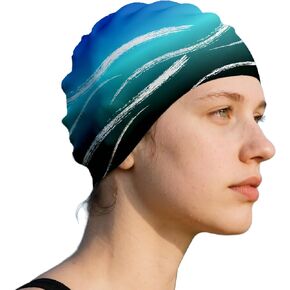 Swim Cap for Long Hair, Durable Silicone Swimming Caps for Women Adults Youths, Non-Slip Waterproof Swim Cap to Keep Hair Dry in Saudi Arabia