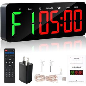 Gym Timer Clock for Tabata/FBG/EMOM - Large Workout Clock for Home Gym with Remote Control, Count Down & Up | Stopwatch, Fitness Digital Timer for Home/Yoga/Boxing/Garage in Saudi Arabia