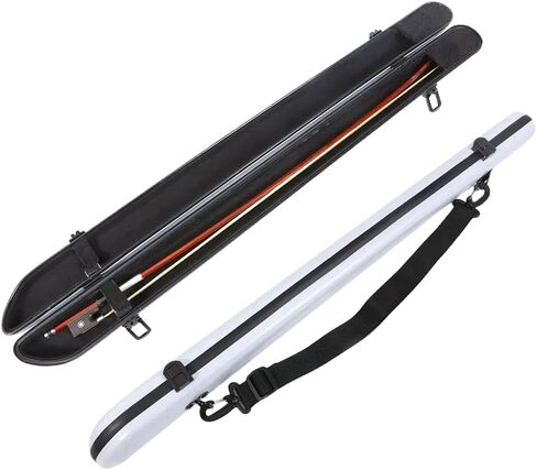 Violin Viola Cello Bow Case 4/4 Portable Hard Carbon Fiber Bow Case with Shoulder Strap Hold 2 Bows. Thick Plush Interior Shockproof Foam (black) in Saudi Arabia