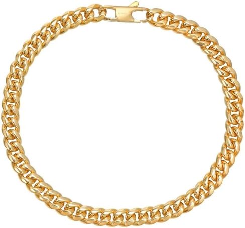 18k Gold Bracelet, Men's And Women's Hip-hop Mesh Bracelet, Men's Solid Miami Cuban Bracelet, Valentine's Day/Birthday/Christmas Gift Box Packaging in Saudi Arabia