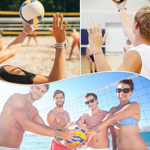 20 Set Volleyball Bracelets Team Gift Bead Ball Bracelet Bulk Adjustable with Inspirational Card Charm Bracelets for Volleyball Team Players Birthday Party Favor Gift in Saudi Arabia