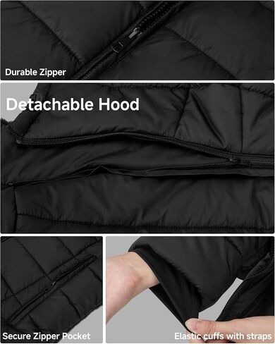 Heated Jacket for Women, Winter Heating Coat Slim Fit Coat with Detachable Hood in Saudi Arabia