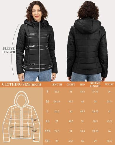 Heated Jacket for Women, Winter Heating Coat Slim Fit Coat with Detachable Hood in Saudi Arabia