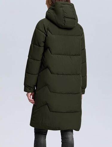 TQD Long Puffer Coat Women Warm Thicken Long Winter Coats for Women Hooded Outwear Pockets Puffer Jacket in Kuwait