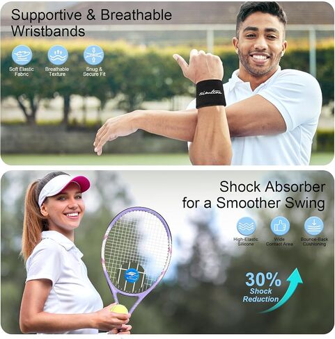 27 Inch Tennis Rackets Set, 2 Player Pre-StrungTennis Racquets for Adults, 2 Overgrip Tapes, 3 Balls, 2 Wristbands and Carrying Bag, for Beginner and Professional in Saudi Arabia