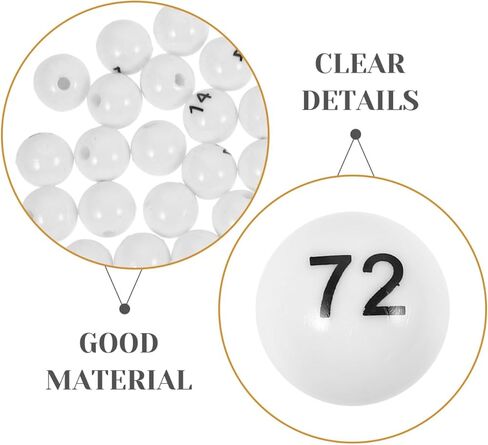 VICASKY Bingo Balls Only Ball Replacement Entertainment Plastic White Machine Tickets Game Boards Raffle Numbers 1-75 Numbered Mini Small 75pcs Props Easy to Find No Fading Lightweight in Kuwait