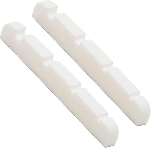 2Pcs Basic 38mm Flat Bottom Bone Slotted Bass Nut for 4 String Bass Guitar, 38x3x5.5mm in Saudi Arabia