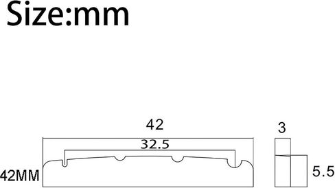 2Pcs Basic 38mm Flat Bottom Bone Slotted Bass Nut for 4 String Bass Guitar, 38x3x5.5mm in Saudi Arabia