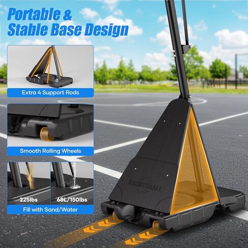 طوق كرة السلة من أسبيست في الهواء الطلق مع لوحة خلفية مقاومة للكسر مقاس 44 بوصة، ونظام هدف كرة السلة قابل للتعديل بطول 5.09-10 أقدام، وحلقة محمولة بعجلات وسهولة التعديل للممر والفناء الخلفي والملعب in Kuwait