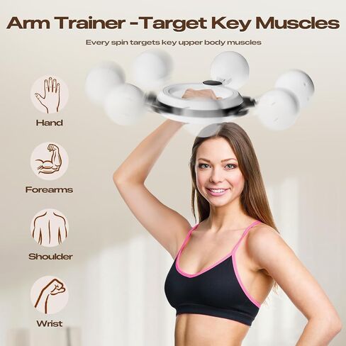 Arm Workout for Women and Men, 360° Hand-Crank Forearm Trainer, Shoulders and Arm Muscle Training Fitness Equipment, Chest Trainer and Forearm and Wrist Hand Exerciser, Home Workout Equipment in Saudi Arabia