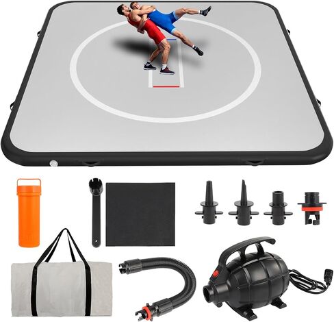 FAHKNS Inflatable Wrestling Mat for Home,10x10FT 4" Thick Jiu Jitsu Mats,Waterproof PVC Mat for Yoga,Gymnastics,BJJ, MMA,Grappling,Judo,Boxing,Martial Art in Saudi Arabia