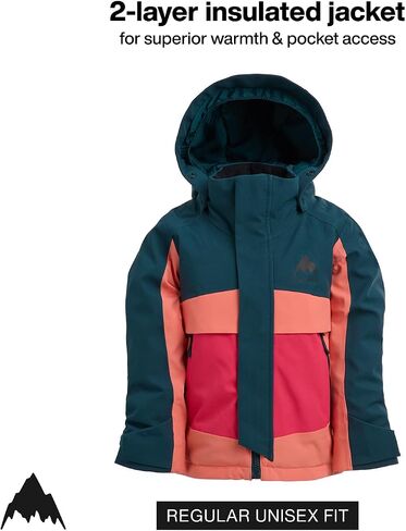 Burton Toddlers’ Ascutney 2-Layer Insulated Jacket – Waterproof Winter Coat with Room to Grow System – Emerald/Peach/Pink, 5 in Saudi Arabia