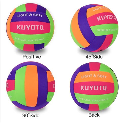 KUYOTQ Soft Indoor Volleyball for Indoor Practice Super Soft and Light Safe Sport Gear Fabric Volleyball for Kids Youth Adult Beginners, Perfect for House Yard Training Games in Saudi Arabia