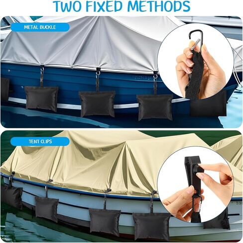 Soulchen Sand Bag for Boat Covers Sandbag Mooring Kit Tear-Resistant Weight Sandbag Windproof Weighted Sand Bag Tarp Weight with Carabiner and Tarp Clip Accessories in Saudi Arabia