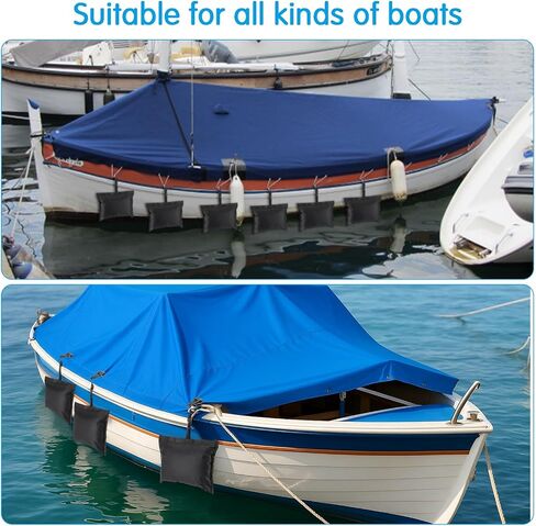 Soulchen Sand Bag for Boat Covers Sandbag Mooring Kit Tear-Resistant Weight Sandbag Windproof Weighted Sand Bag Tarp Weight with Carabiner and Tarp Clip Accessories in Saudi Arabia