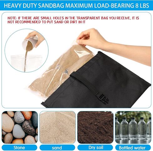 Soulchen Sand Bag for Boat Covers Sandbag Mooring Kit Tear-Resistant Weight Sandbag Windproof Weighted Sand Bag Tarp Weight with Carabiner and Tarp Clip Accessories in Saudi Arabia