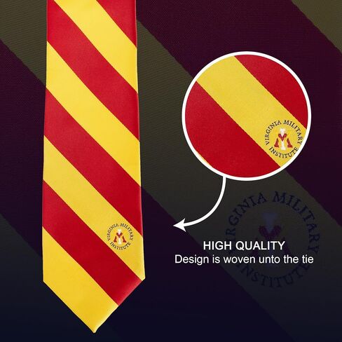 ربطة عنق من Desert Cactus Virginia Military Institute Tie Keydets VMI 100% بوليستر مع شعار مرخص رسميًا (النمط A) in Saudi Arabia