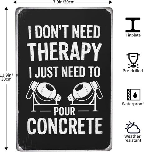 8X12 Inches Concrete Worker Concreter Concrete Builder Signs Poster Wall Plaques For Home,Outdoor Garden,Patio Decoration With Quotes Wall Art Vintage Aesthetic Room in Saudi Arabia