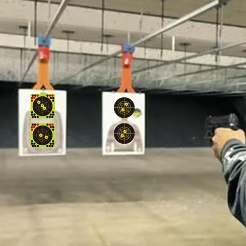 50 حزمة من أهداف الرماية بالرش مقاس 6x6 بوصة - 5 بوصة بولسي مع بقع انفجار الفلورسنت وإصلاح - مثالية لممارسة الرماية والتدريبات والاستخدام الداخلي والخارجي in Kuwait