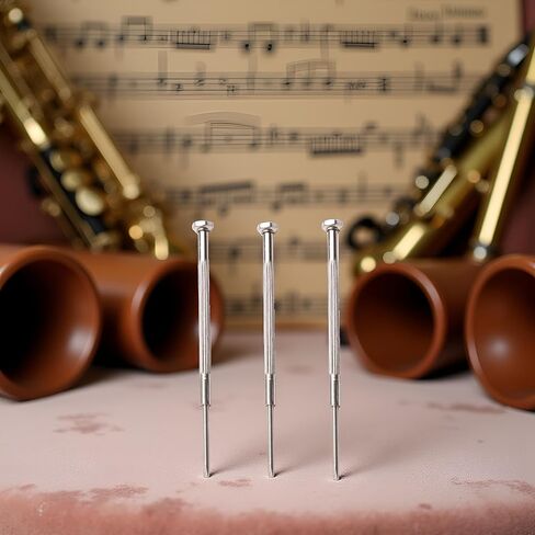 Silver 3Pcs Woodwind Repair Tool Set, Precision Screwdriver and Spring Hook for Saxophone, Clarinet, Flute – Stainless Steel Non-Slip Electric Screwdriver for Instrument Maintenance, Trumpets in Saudi Arabia