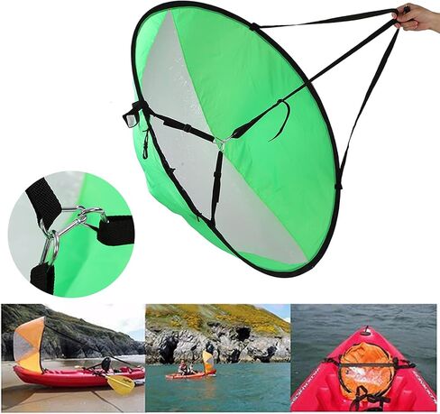 EVTSCAN Kayak Sails, 43 Inch Foldable Downwind Windsurfing Sails Kit Upwind Wind Paddle Sail for Kayak Boat Sailboat Canoe in Kuwait