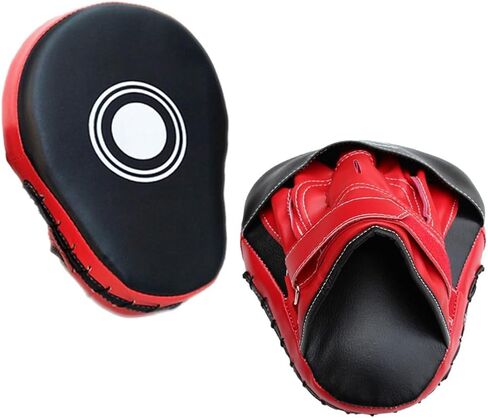 Adjustable Strap PU Leather Punching Pad Pair Curved Focus Mitts for Taekwondo Kickboxing Boxing Training with High-Density Impact Protection and Breathable Mesh Panels in Saudi Arabia