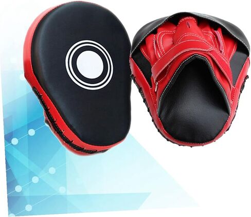 Adjustable Strap PU Leather Punching Pad Pair Curved Focus Mitts for Taekwondo Kickboxing Boxing Training with High-Density Impact Protection and Breathable Mesh Panels in Saudi Arabia