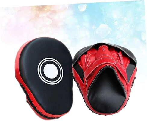 Adjustable Strap PU Leather Punching Pad Pair Curved Focus Mitts for Taekwondo Kickboxing Boxing Training with High-Density Impact Protection and Breathable Mesh Panels in Saudi Arabia
